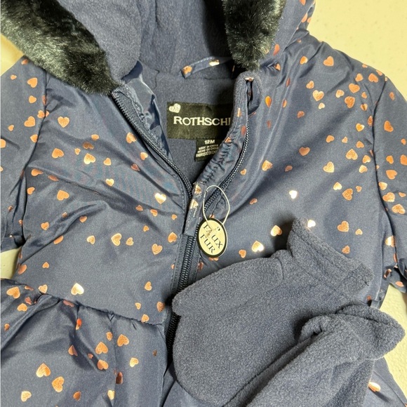 Rothschild Baby Girl 12 Month Winter Puffer Coat - Picture 2 of 5